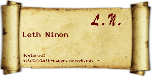 Leth Ninon névjegykártya